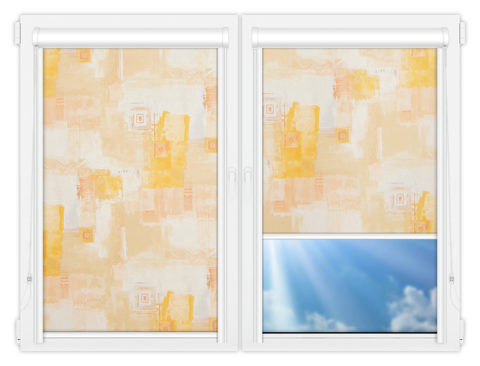 Рулонные кассетные шторы УНИ - Зиг-заг-бейж