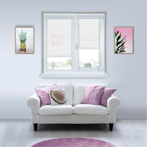 Рулонные кассетные шторы УНИ - Стикан белый